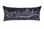 HomeRoots Grey 35' Black Houston Nighttime Skyline Lumbar Decorative Pillow