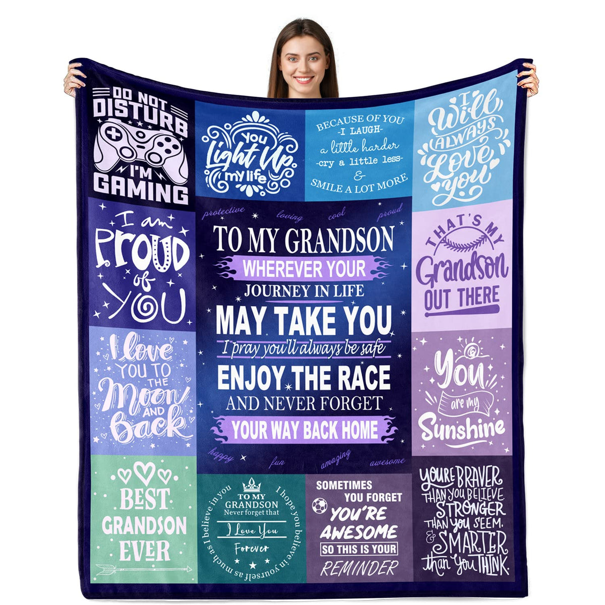 Grandson Gifts From Grandma, To My Grandson Blanket From Grandma, Birthday Gifts For Grandson, Grandson Graduation Gifts Ideas,