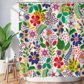 LIVILAN Floral Shower Curtain Colorful Shower Curtain Flower Boho Bright Unique Flowered Fabric Bohemian Shower Curtain for Bath