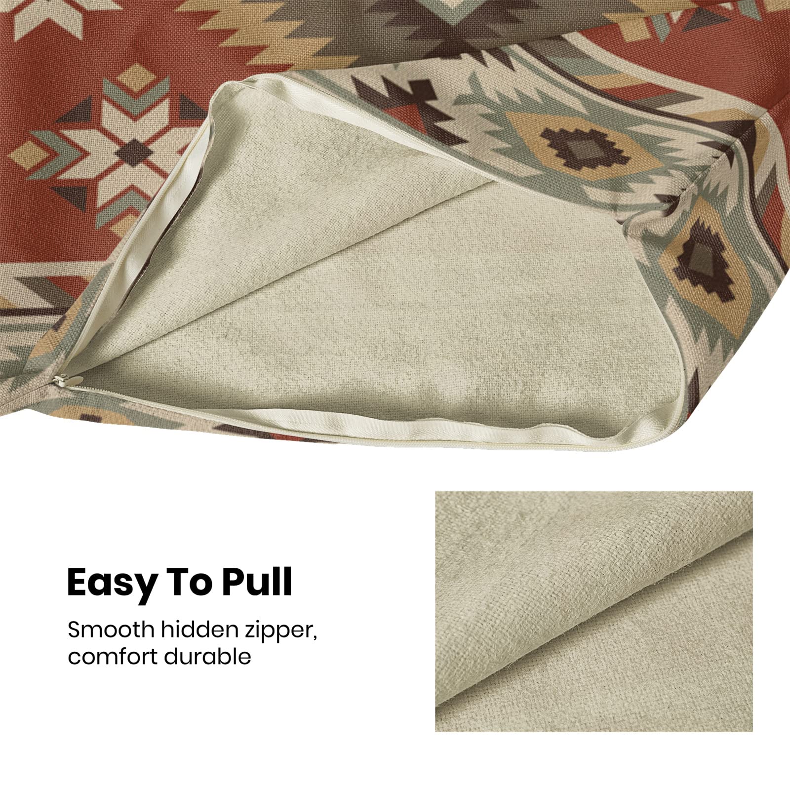 Boho Aztec Pillow Covers 20 X 20 Inch Set Of 2 Western Native American Red Brown Turquoise Geometry Decor Throw Pillows Southwes