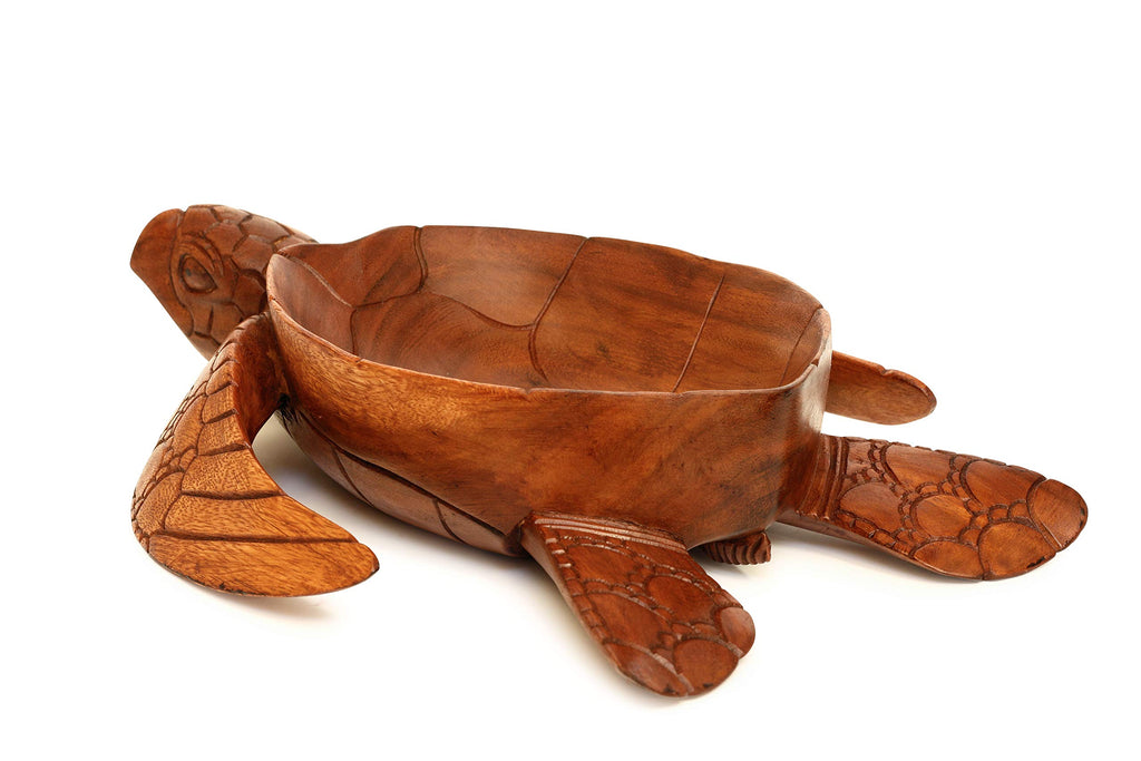 G6 Collection Wooden Handmade Turtle Fruit Decorative Bowl Centerpiece Hand Carved Art Home Decor Decoration Artwork Handcrafted