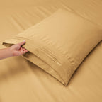 Clara Clark King Sheets, 6 Piece Set - Hotel Luxury Sheets For King Size Bed, Super Soft Bedding Sheets & Pillowcases, King Size Sheets, Camel Gold