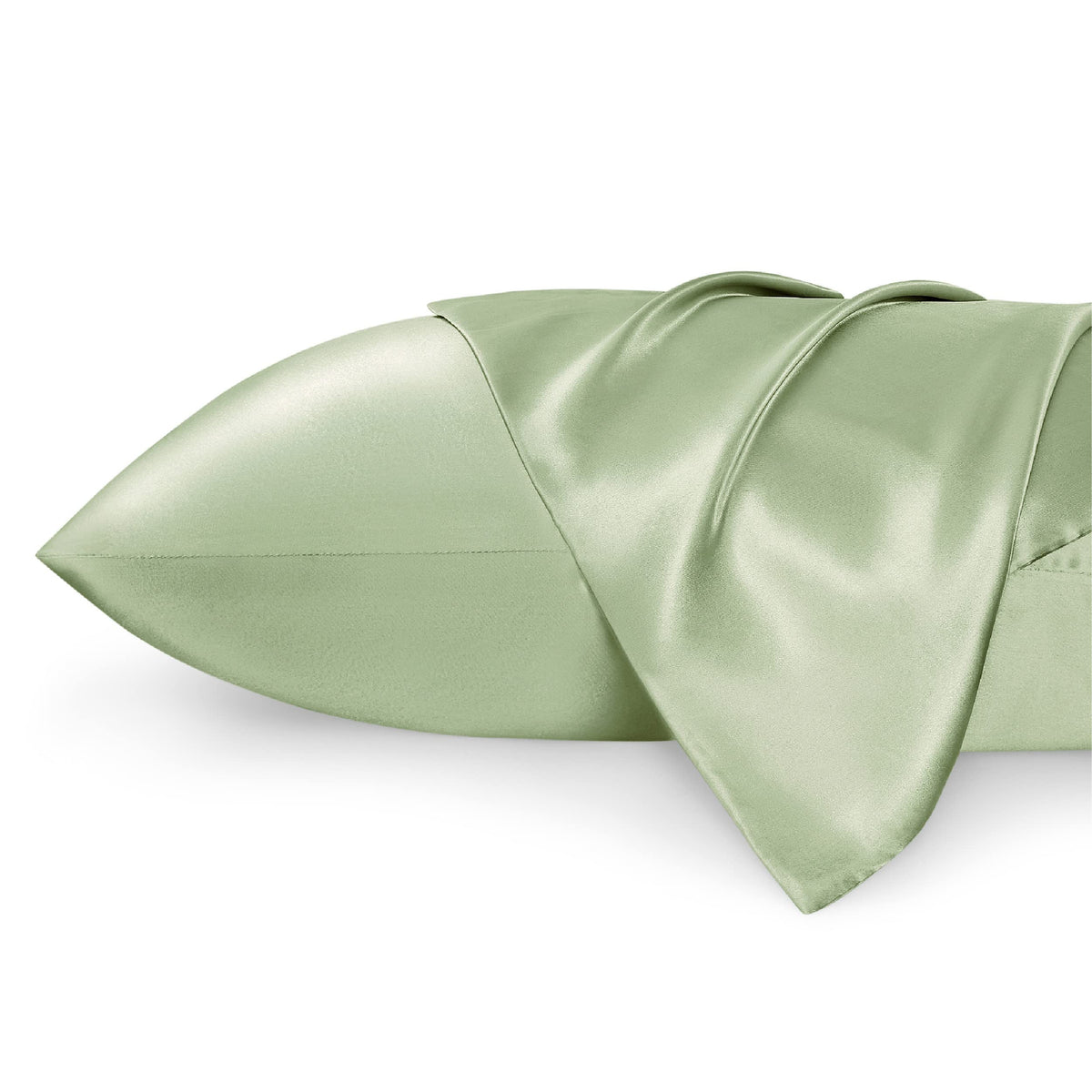 Bedsure Satin Pillowcase Standard Set Of 2 - Sage Green Silky Pillow Cases For Hair And Skin 20X26 Inches, Pillow Covers With En