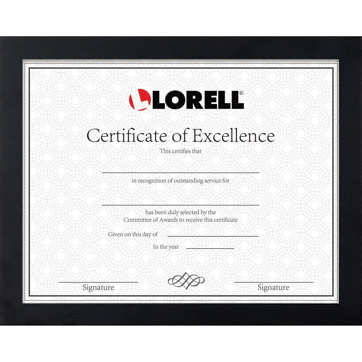 Lorell Certificate Frame, 8.5 X 11, Black