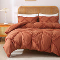 Mildly Boho Duvet Cover Pumpkin - Tufted Comforter Cover Set Geometric Textured Queen Size Bedding Set With Corner Ties & Zipper