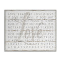 Stupell Industries Love Is Patient Grey on White Planked Look Framed Giclee Art Design by Jennifer Pugh