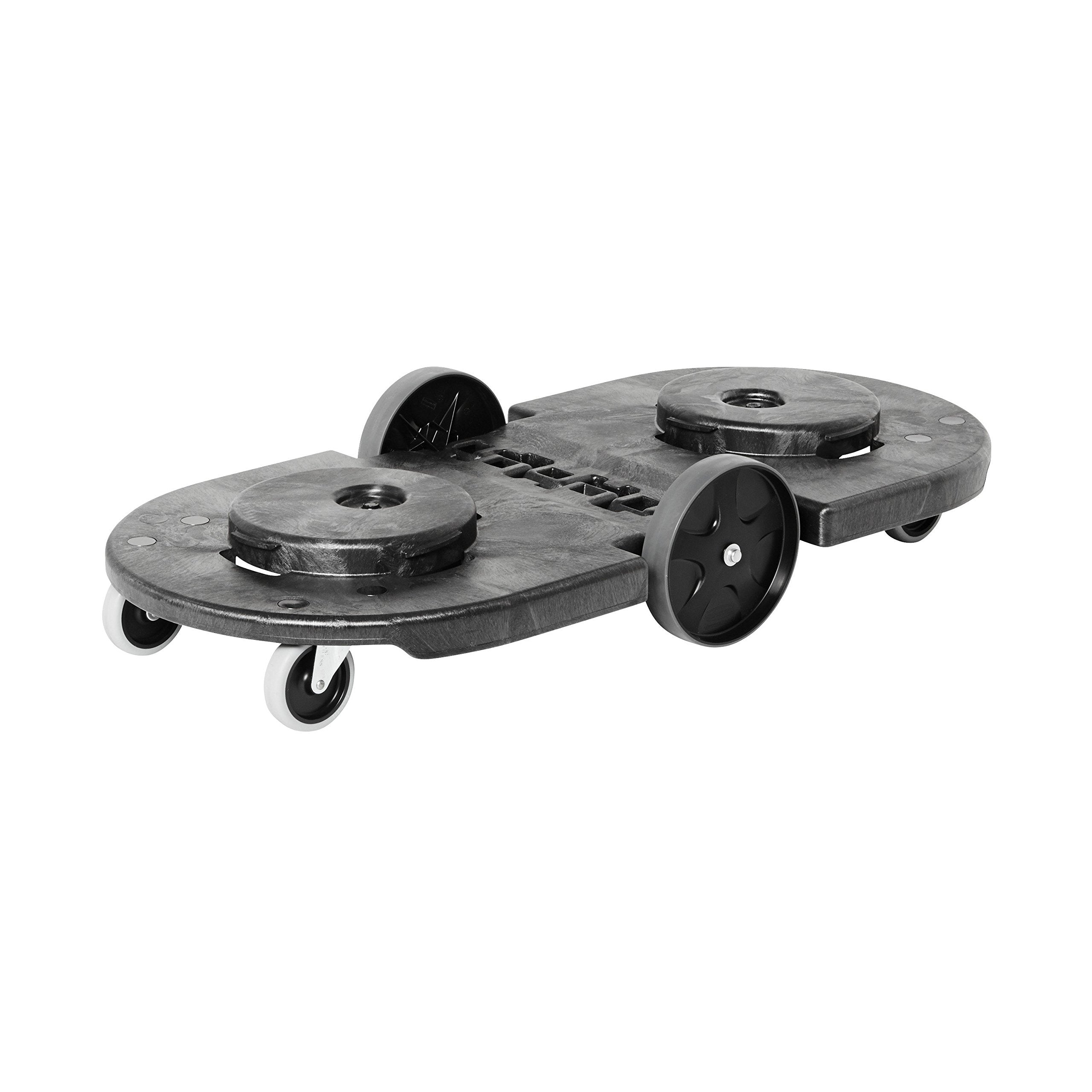 Rubbermaid Commercial Products Brute Tandem Trash Can Dolly with Wheels, Black, Transports Two 20, 32, and 44G Brute Containers,