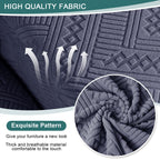 Ruaozz Stretch Loveseat Recliner Covers With Console 4-Pieces Recliner Sofa Covers With Pockets Jacquard Reclining Couch Covers