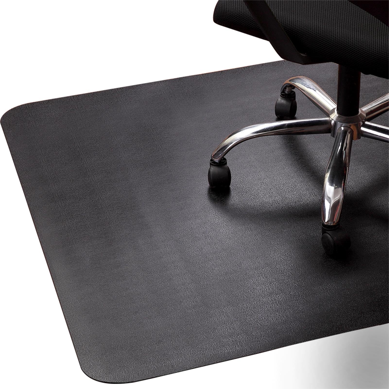Office Rolling Chair Mat For Hardwood And Tile Floor, Black, Anti-Slip, Non-Curve, Chair Mat Best For Under The Computer Desk, 47 X 35 Rectangular Non-Toxic Plastic Protector, Not For Carpet