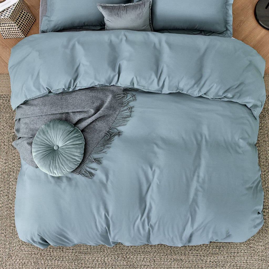 Bedsure Mineral Blue Duvet Cover California King Size - Soft Double Brushed Duvet Cover For Kids With Zipper Closure, 3 Pieces,