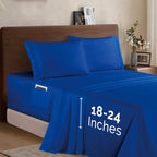 Elegant Comfort Luxury 1500 Premium Hotel Quality Microfiber 4-Piece Sheet Set- Soft, All Around Elastic 18-24 Inches Deep Fitte