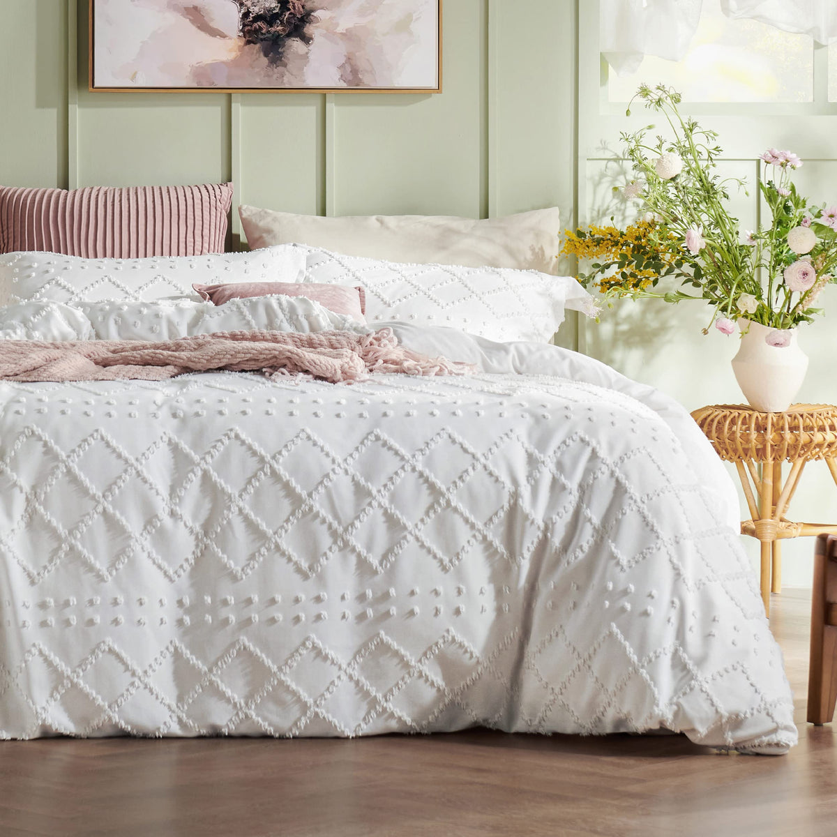 Bedsure Boho Duvet Cover Full - Full Size Duvet Cover,Full Boho Bedding For All Seasons,3 Pieces Embroidery Shabby Chic Home Bed