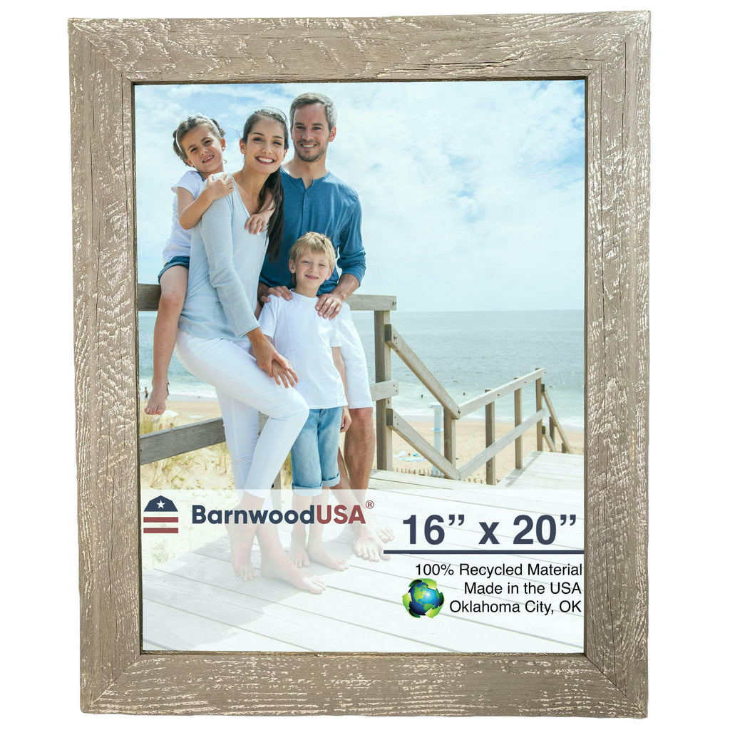 BARNWOODUSA | Farmhouse 16x20 Picture Frame | 1 1/2 inch Molding | 100% Reclaimed Wood | Rustic | Espresso