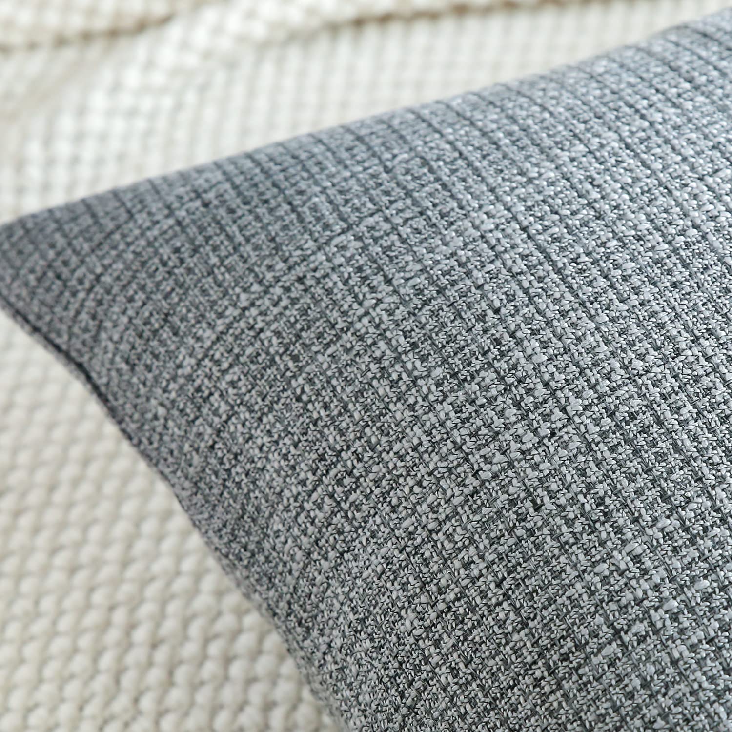Otostar Linen Throw Pillow Covers Set Of 2 Decorative Square Pillowcases Cushion Covers 28X28 Inch For Home Decor Sofa Bedroom Car 70 X 70 Cm Dark Grey