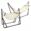 2 in 1 Hammock and Swinging Chair with Collapsible Steel Stand 450 lbs Capacity- Carrying Case, Portable & Adjustable, Perfect f