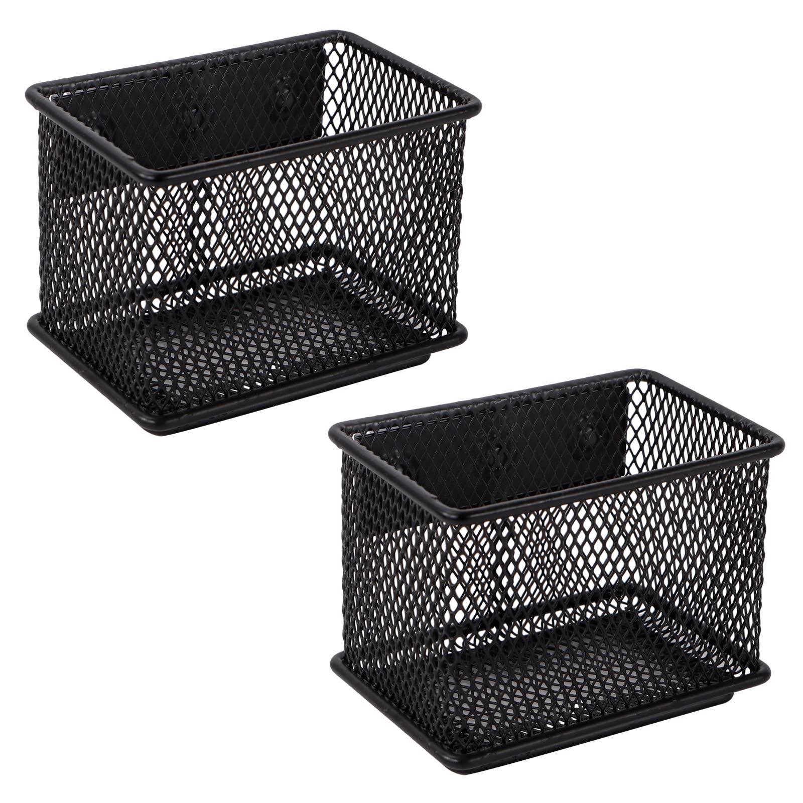 Ganydet Black Magnetic Basket Set Of 2, Magnetic Pen Holder Refrigerator Basket, Magnetic Baskets Heavy Duty, Magnetic Locker Or