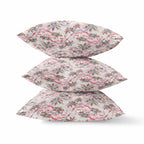 HomeRoots Red Yellow Aqua 18' Lavender Pink Roses Zippered Suede Throw Pillow