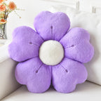Flower Pillow, Flower Shaped Pillow Decorative Throw Pillows For Bed Couch, Cute Daisy Pillow Dorm Decor Floor Seating Cushion (Dark Purple, 15 Inches)