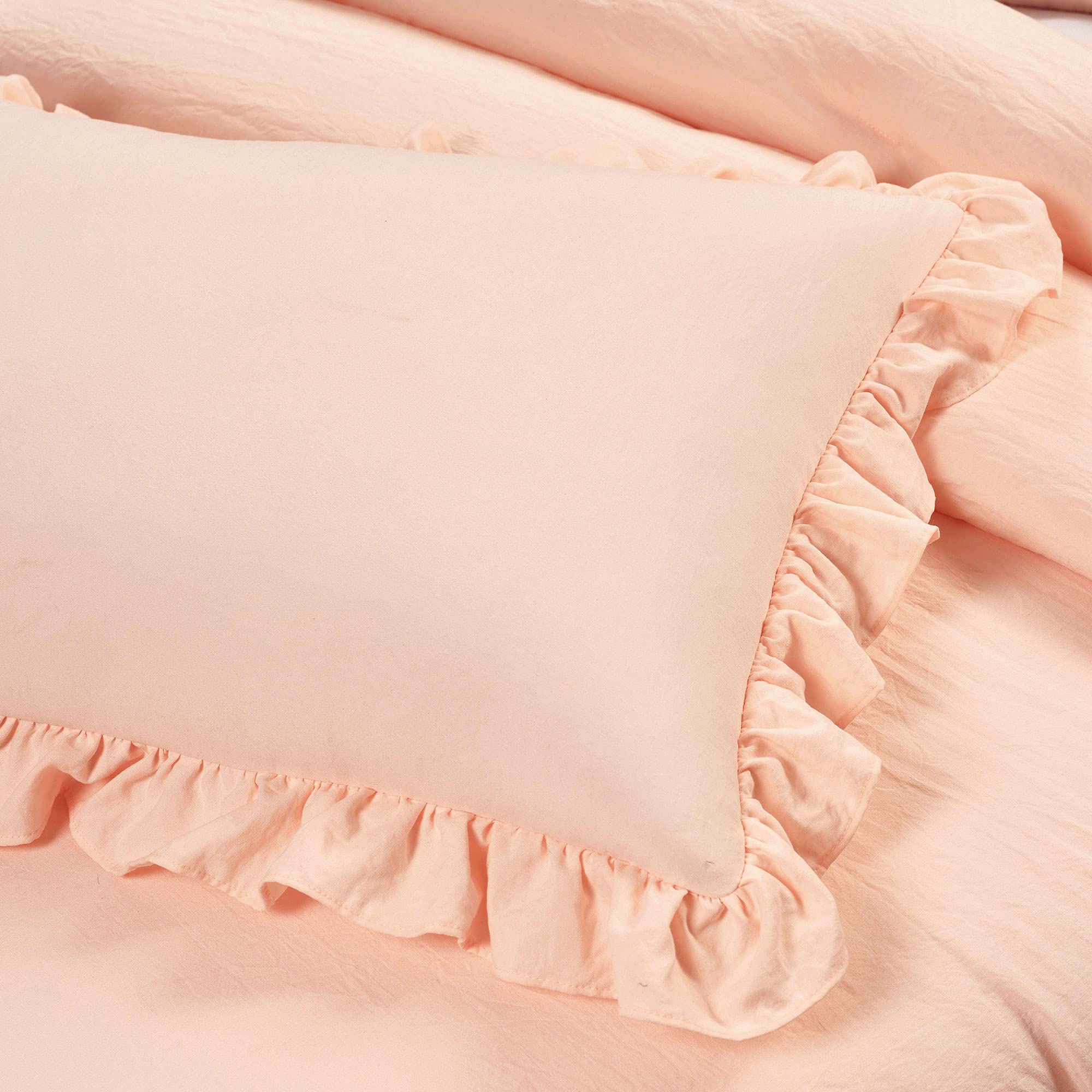 Lush Decor Reyna Ruffle Daybed Set - 6 Piece Cozy Ruffled Bedding Set - Timeless Elegance And Comfort - 68'' W X 92'' L, Blush