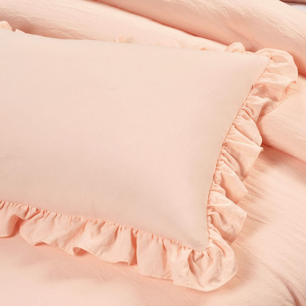 Lush Decor Reyna Ruffle Daybed Set - 6 Piece Cozy Ruffled Bedding Set - Timeless Elegance And Comfort - 68'' W X 92'' L, Blush