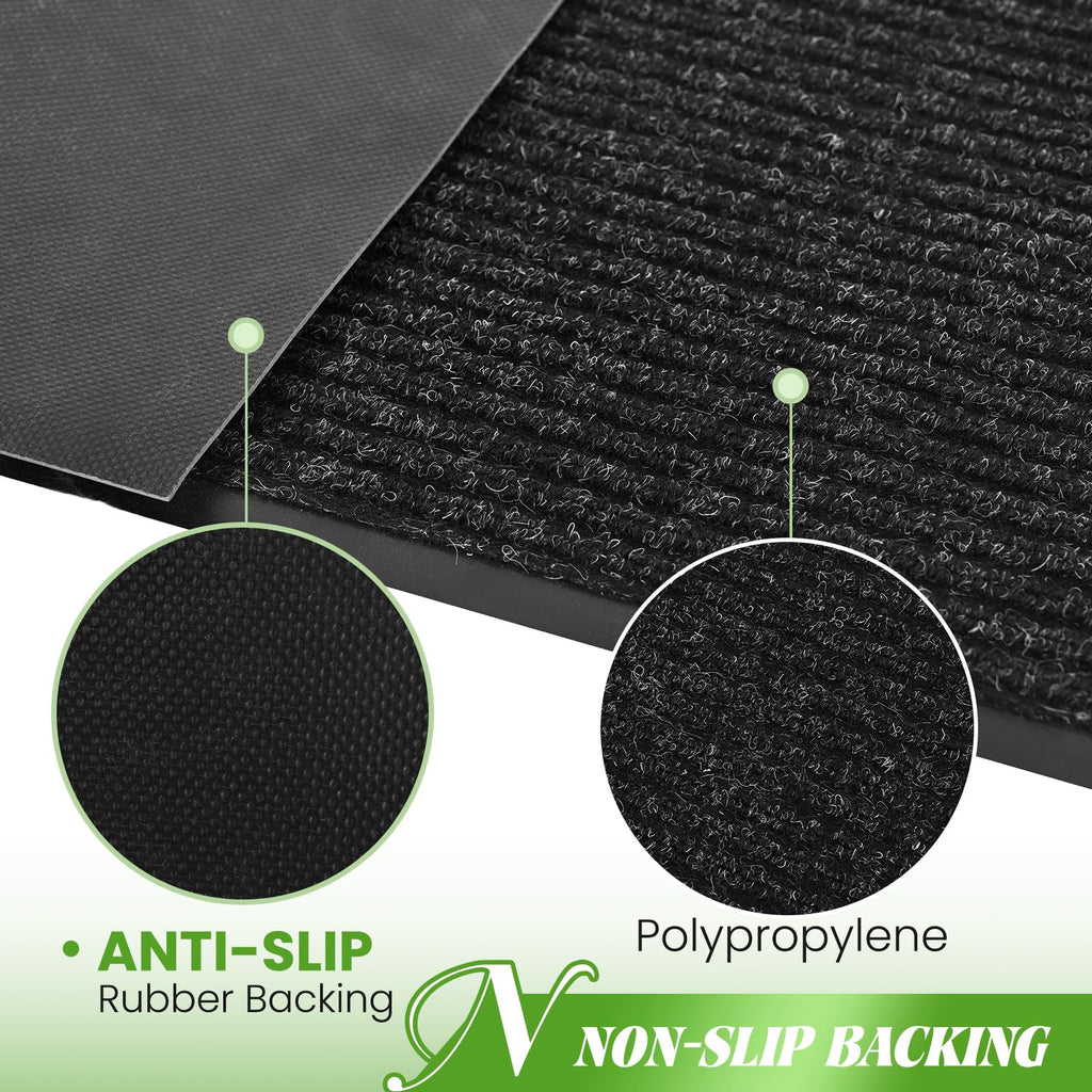 Door Mat Heavy Duty Outdoor Indoor Doormat Low Profile Front Door Mat Large 48X72 Inch Black Entrance Welcome Mats Easy Clean Pa