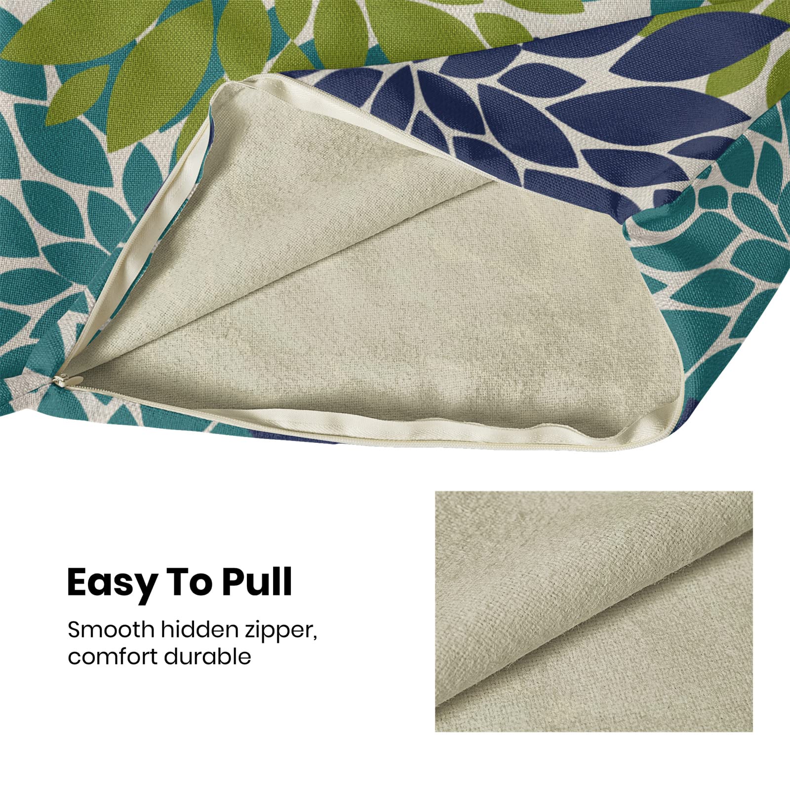 Cxmeifly Navy Blue Sage Green Teal Pillow Covers 20X20 Inch Set Of 2 Dahlia Floral Decor Throw Pillows Summer Modern Geometry Fl