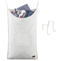 DECOMOMO Hanging Laundry Hamper  Laundry Bag with Hooks (White)