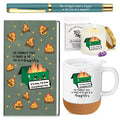 Sayglossy 4 Pcs Christmas Dumpster Emotional Funny Gifts Set for Employee Coworker Notebook Ballpoint Pen Mug Scented Candle App