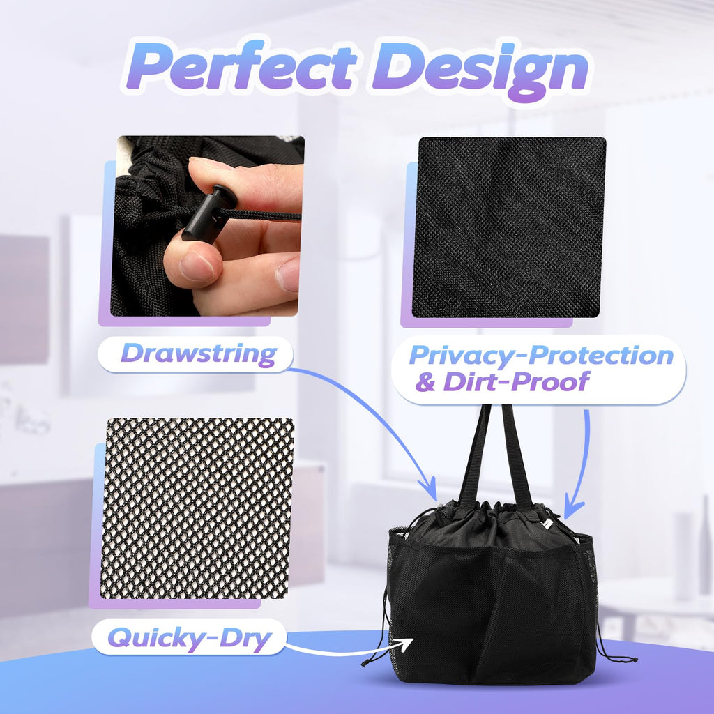 Famichan Mesh Shower Caddy Portable, Dorm Room Essentials For College Students, Large Capacity With 8 Pockets Shower Bag For Cam
