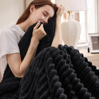 Bedsure Sherpa Throw Blanket For Couch - Super Soft Cozy Fleece Thick Warm Blanket For Winter, Plush Black Throw Gift For Women, 50X60 Inches