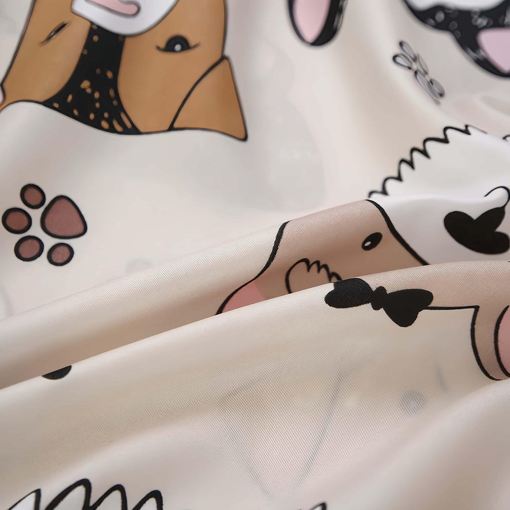 Sdy 4Pcs Dog Bedding Sheets Set Twin Size, Cute Puppy Pattern Fitted Sheet Sets With Deep Pocket, Kawaii Bedroom Decor For Kids,