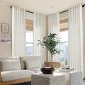 102 Inch Long Curtains For Living Room Set 2 Panels,Extra Long Curtains,Cortinas Para Sala,Back Tab Pleat Linen Curtain Drapes 1