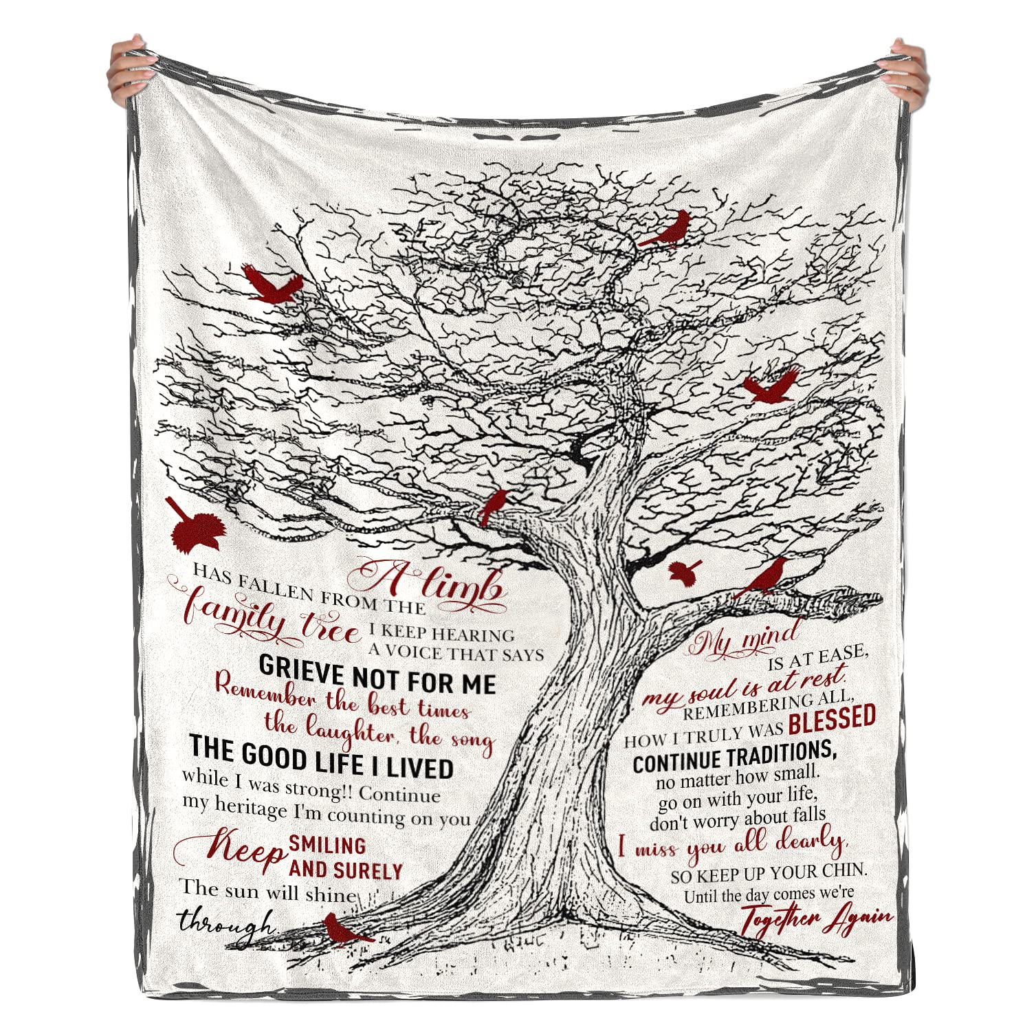 Bereavement Gifts Sympathy Gift Memorial Gifts - In Memory Of Loved One Gifts, Condolences Gift, In Loving Memory Blankets, Memo