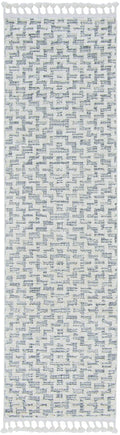 HomeRoots Polyester 8'x11' Ivory Grey Machine Woven Diamond Geometric Indoor Area Rug