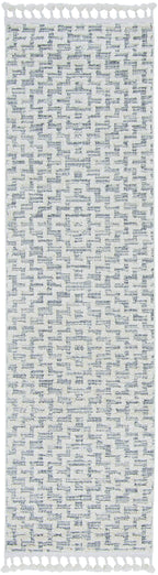 HomeRoots Polyester 8'x11' Ivory Grey Machine Woven Diamond Geometric Indoor Area Rug