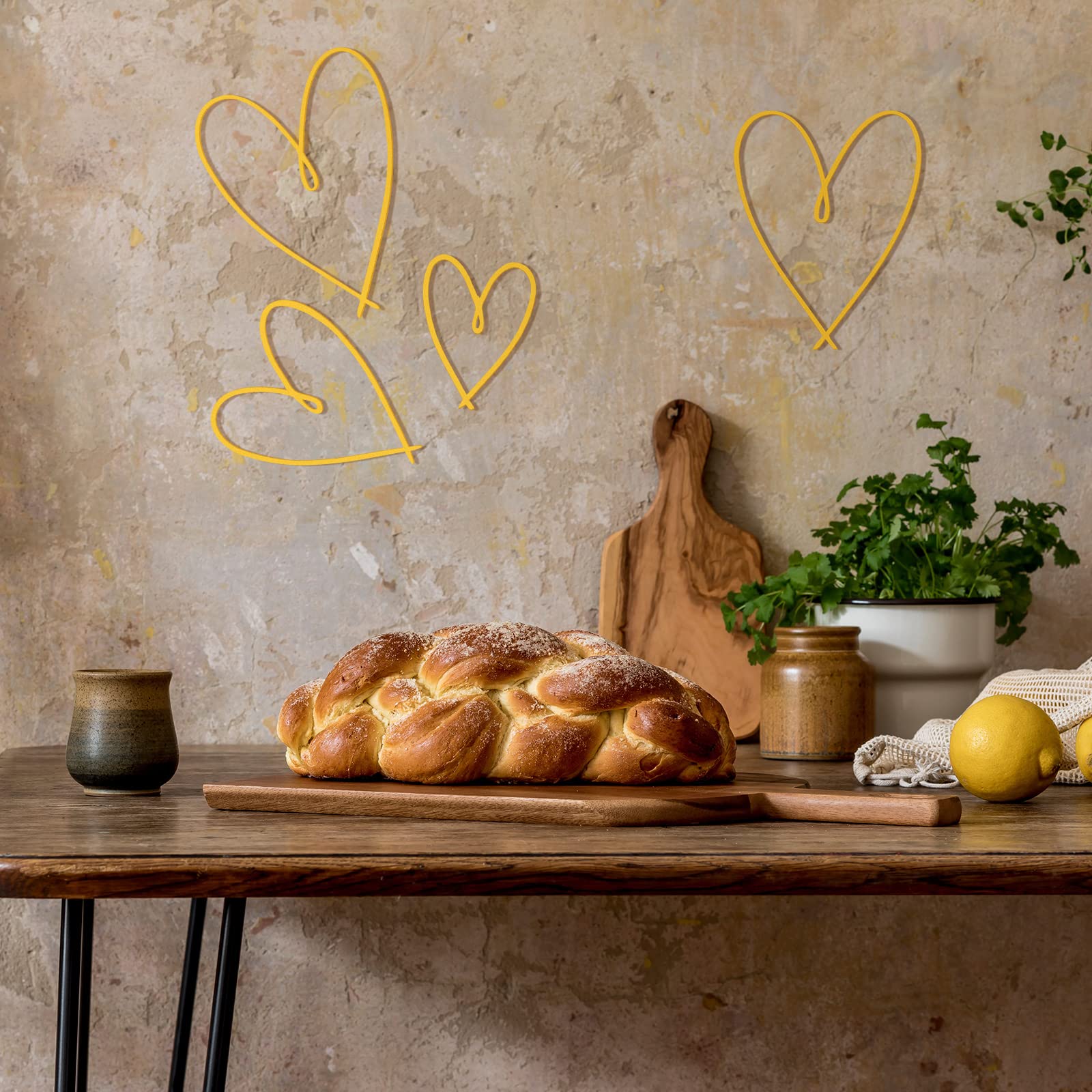 4 Pieces Metal Heart Wall Art Decor Heart Wall Decor Love Heart Wall Decoration Metal Heart Wall Sign Metal Wall Ornaments For B