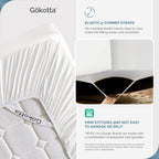 Gokotta Fitted Sheet Only - 15 Inch Pocket Bamboo Rayon Fitted Sheet, Super Soft And Cooling Bottom Sheet With 4 Elastic Corner