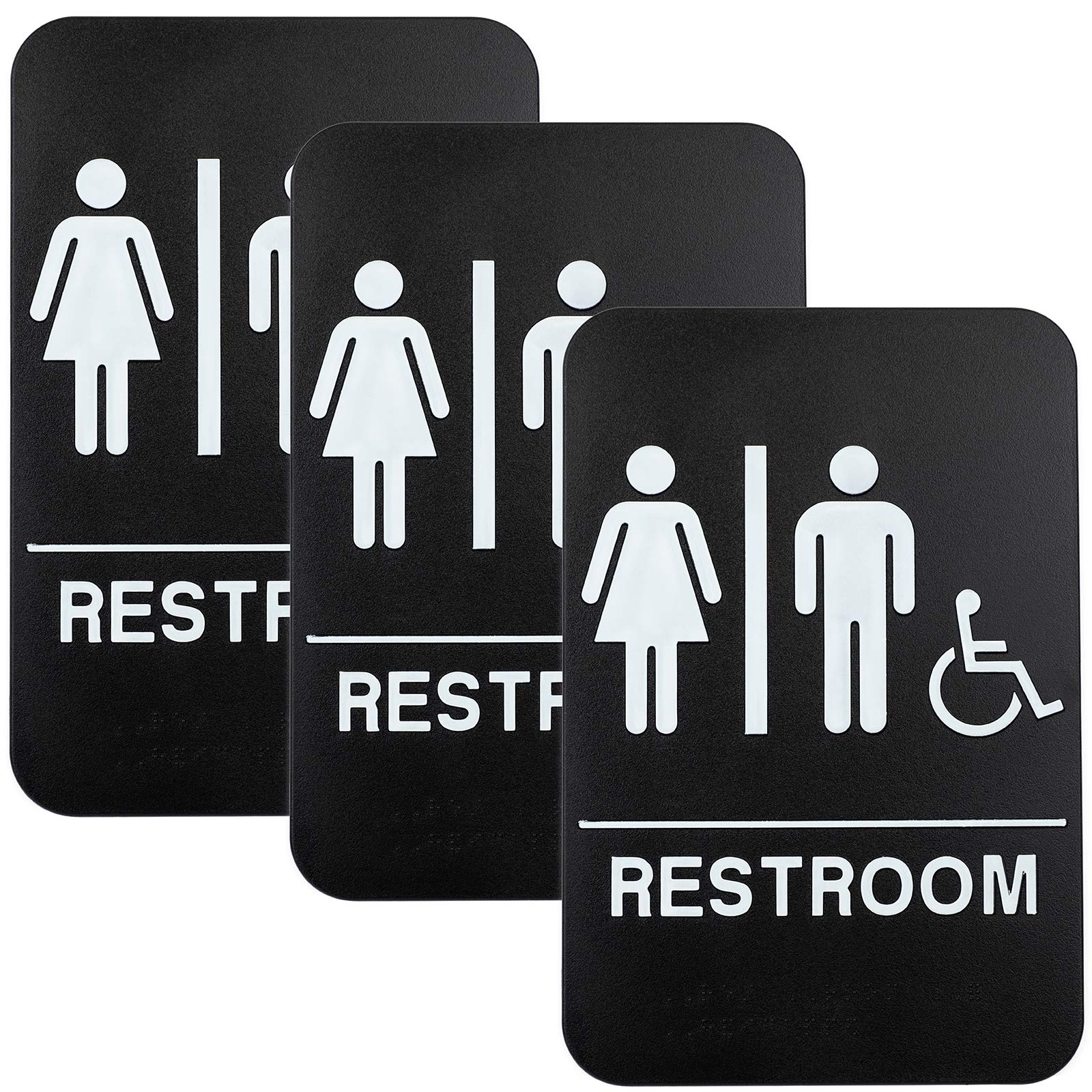 Excello Global Products Plastic Restroom Sign: Easy To Mount With Braille (Ada Compliant), Great For Business - 6'X9', Unisex,