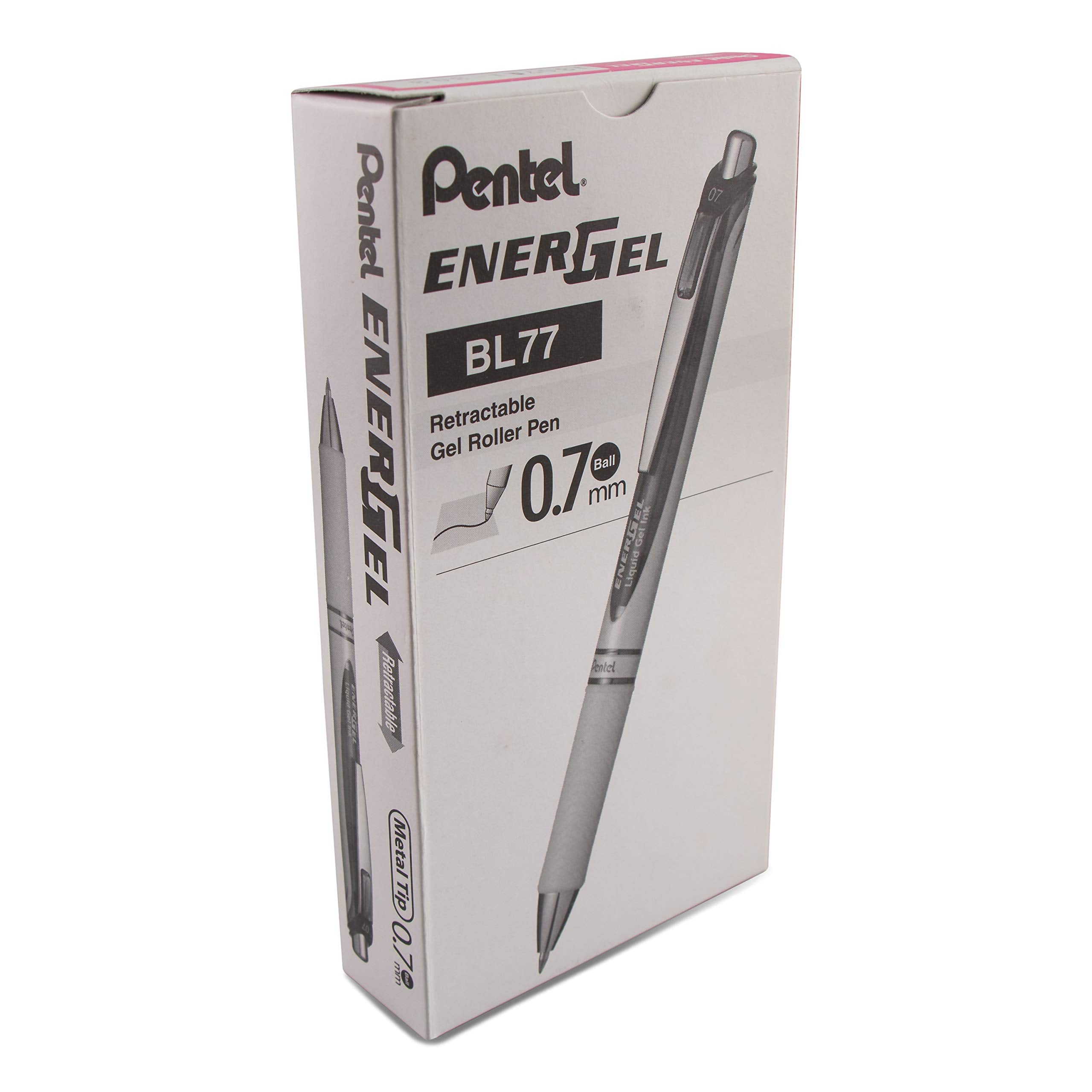 Pentel Energel Pearl Rtx, 0.7Mm, Black Ink, Box Of 12 (Bl77Pwp-A)