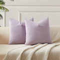 Juspurbet Lilac Velvet Throw Pillow Covers 14X14 Inch Set Of 2 For Living Room Couch Sofa Bedroom Decorative Solid Cushion Cases