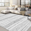 Area Rug Living Room Rugs: 6x9 Large Soft Machine Washable Boho Moroccan Farmhouse Neutral Stain Resistant Indoor Floor Rug Carp