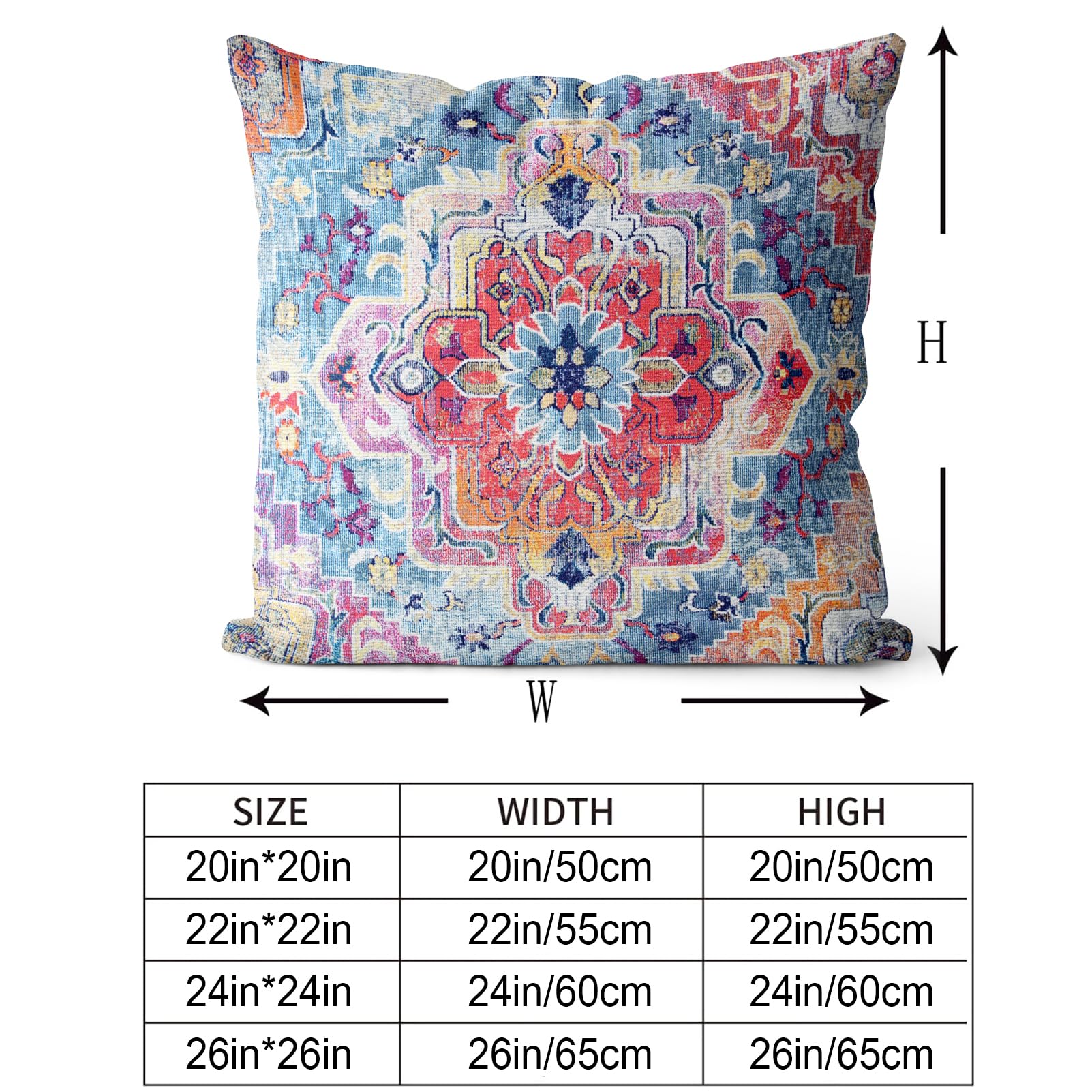 Snycler Antique Boho Hereke Rug Print Boho Throw Pillow Cover 22X22 Inch Set Of 2 Double Sided Decorative Soft Throw Pillow Case