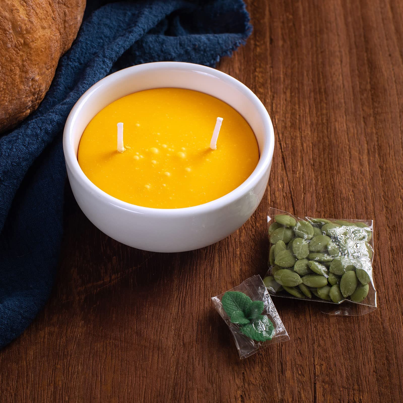 Pumpkin Soup Bowl Scented Soy Candle For Autumn Thanksgiving Day Halloween