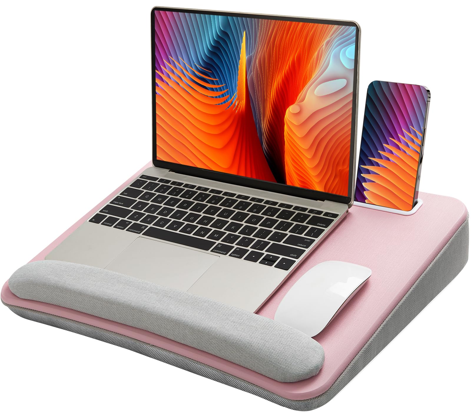 Huanuo Lap Laptop Desk - Portable Lap Desk With Cushion, Fits Up To 15.6 Inch Laptop, With Anti-Slip Strip & Storage Function Fo