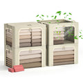 Furnhome 3Side Access Clothes Storage Bins with Metal Frame, Foldable Fabric Storage Boxes with Cedar Block,Clear Windows, Zipp