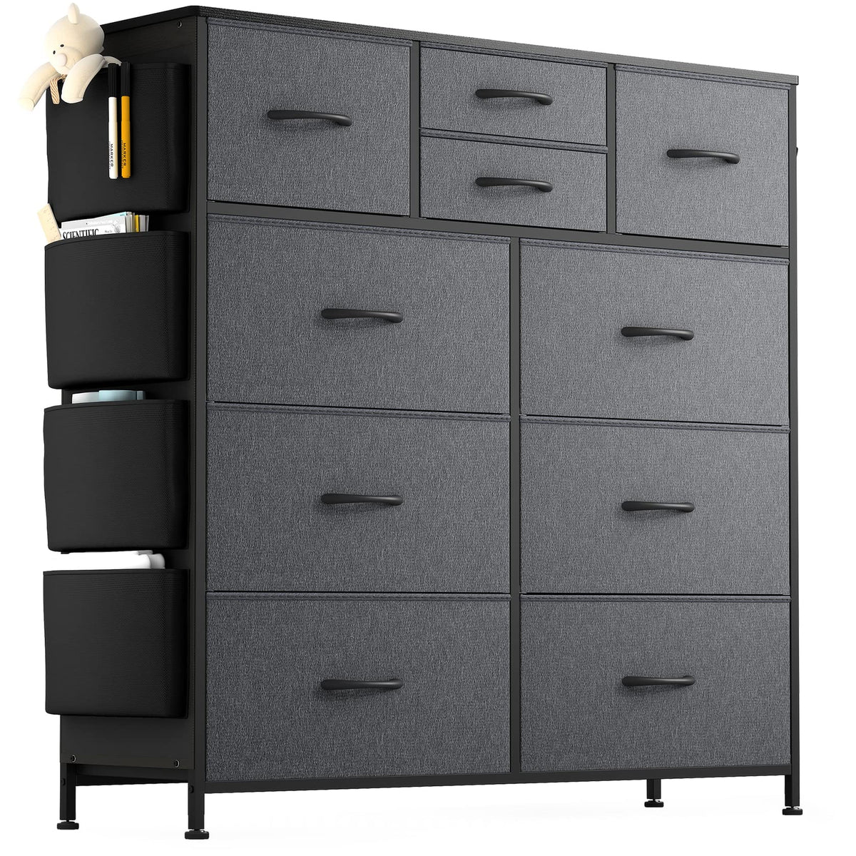 Lulive Dresser For Bedroom With 10 Drawers, Chest Of Drawers Fabric Storage Tower, Organizer Unit For Living Room, Hallway, Closet