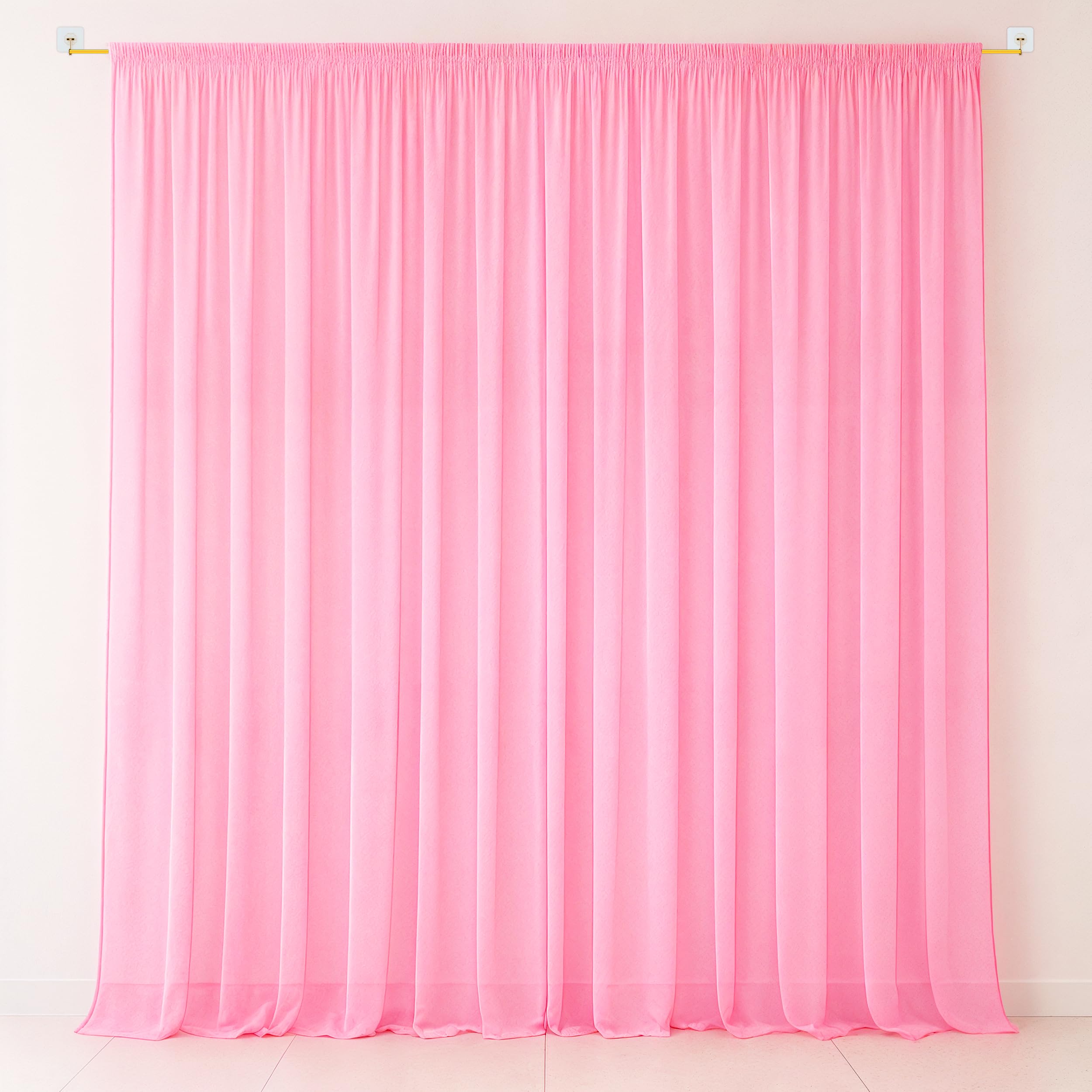 1Iam Baby Pink Decoration Net Combo Pack Of 5 | 2Pcs 8X5Ft Stitched Baby Pink Net, 2Pcs Hooks & 1Pc Ribbon For Home Decor, Birth