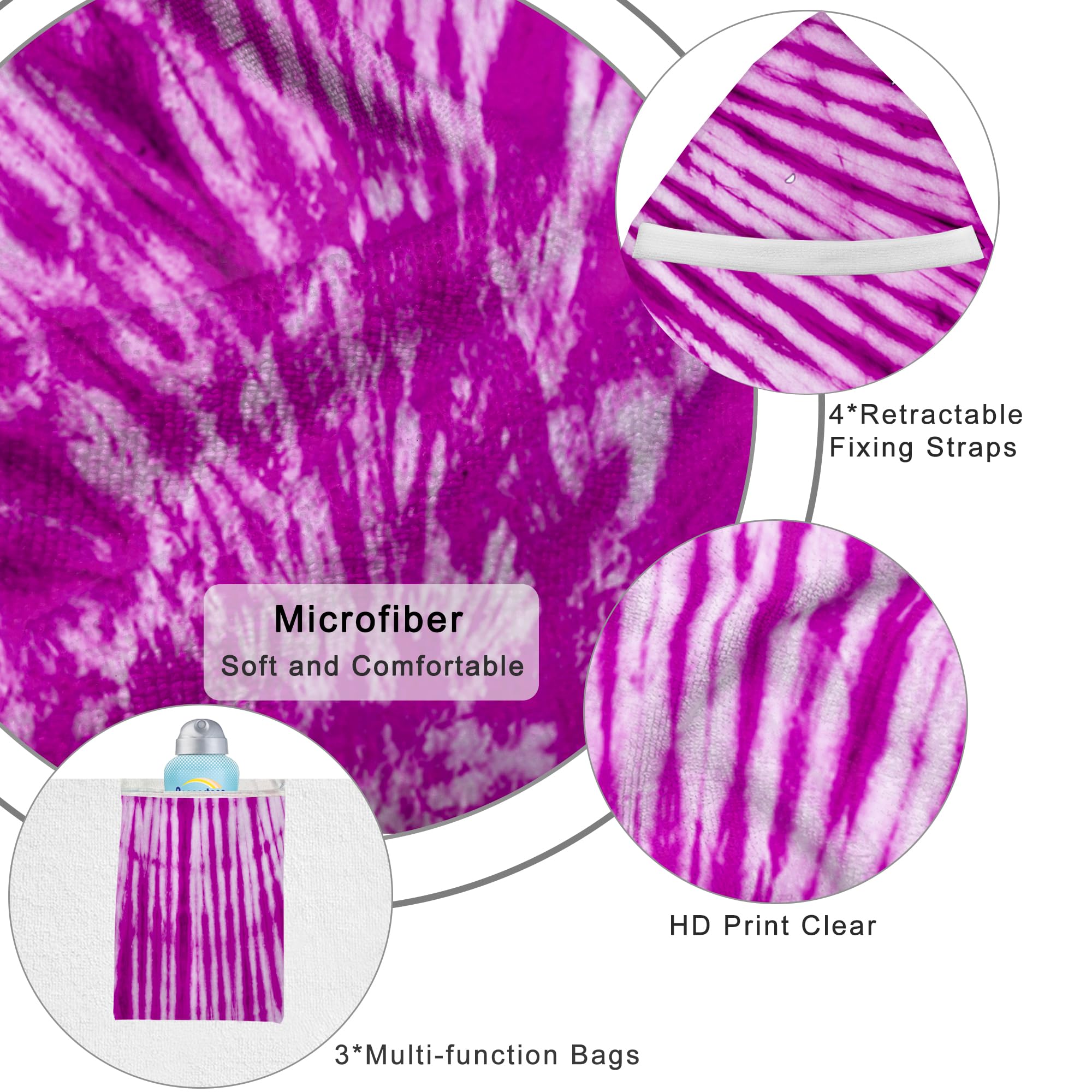 Ruikyhom Lounge Chair Towel Cover, Tie Dye Style Chaise Lounge Cover(Pack Of 2), Beach Chair Covers With Pockets For Pool Sunbat