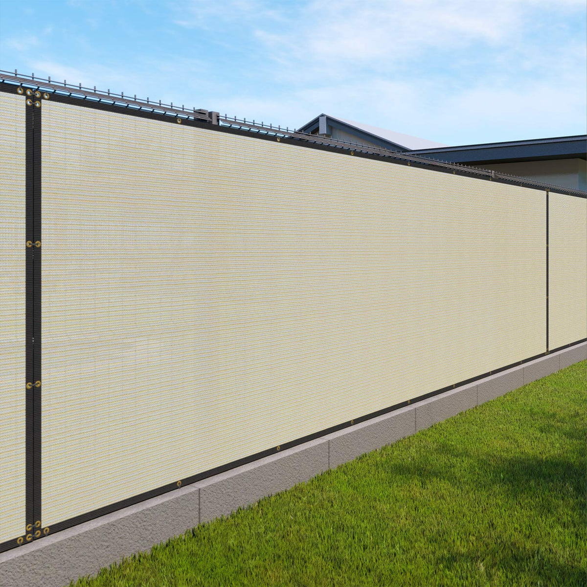 Windscreen4Less 4' X 299' Privacy Fence Screen Heavy Duty Windscreen Fencing Mesh Fabric Shade Net Cover With Brass Grommtes For