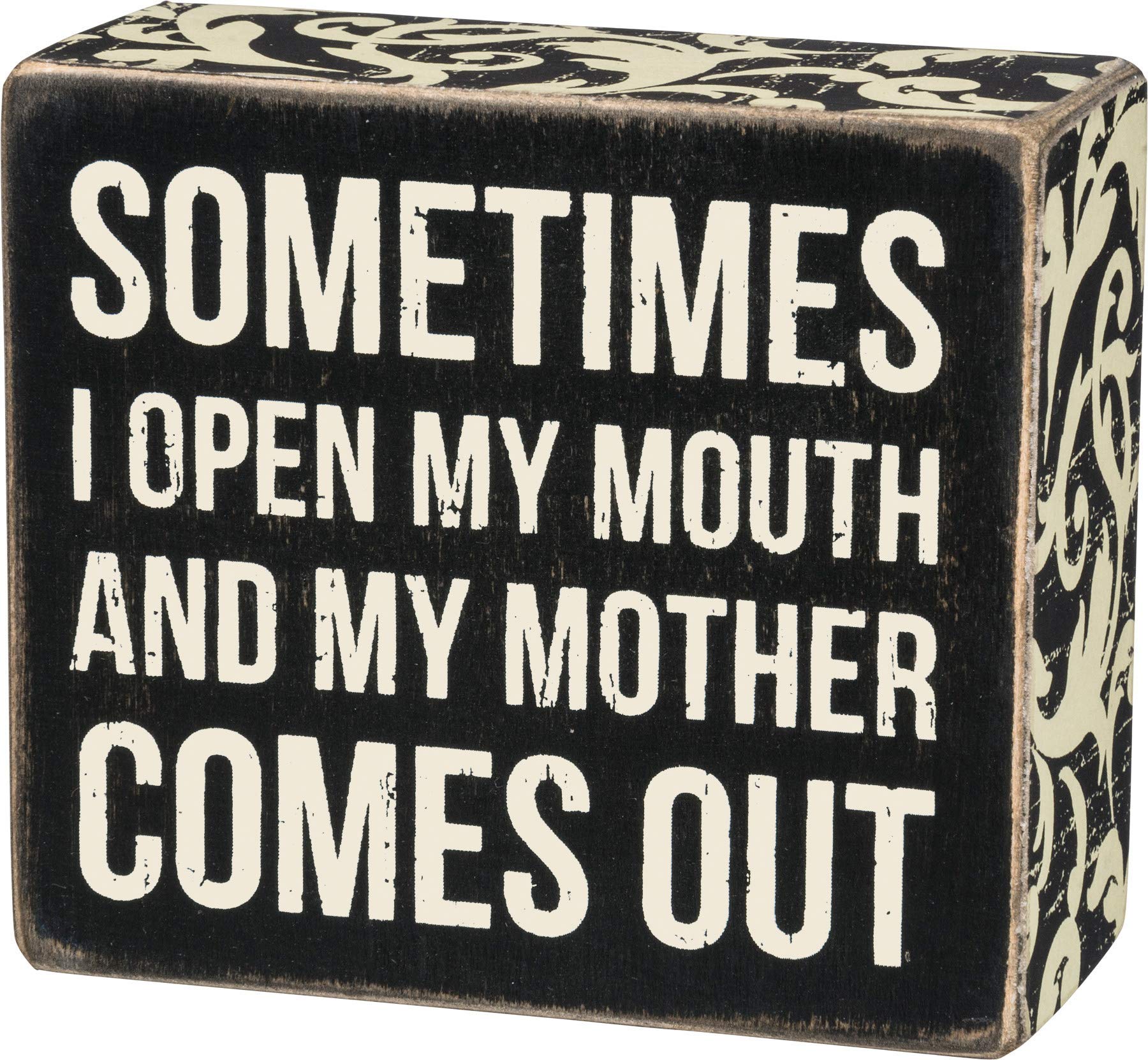 Primitives by Kathy Box Sign, 4 x 3.5-Inches, Black